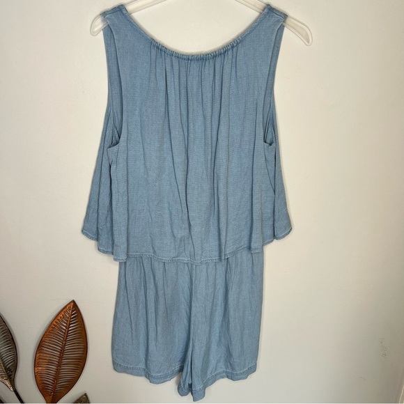 SPLENDID Indigo Dye Crosshatch Sleeveless Romper - Picture 5 of 6